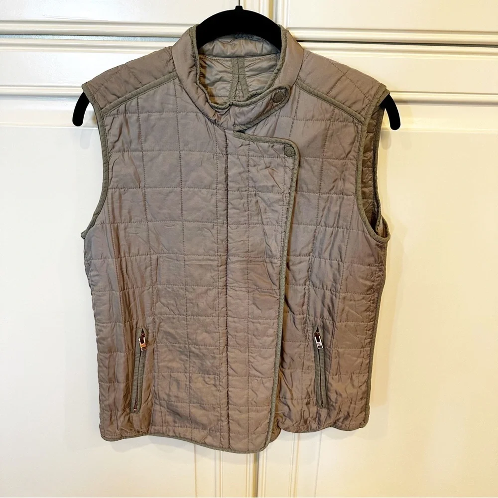 Closed Luxury Designer Brand‎ Women’s Grey Reversible Quilted Nylon Vest Pockets